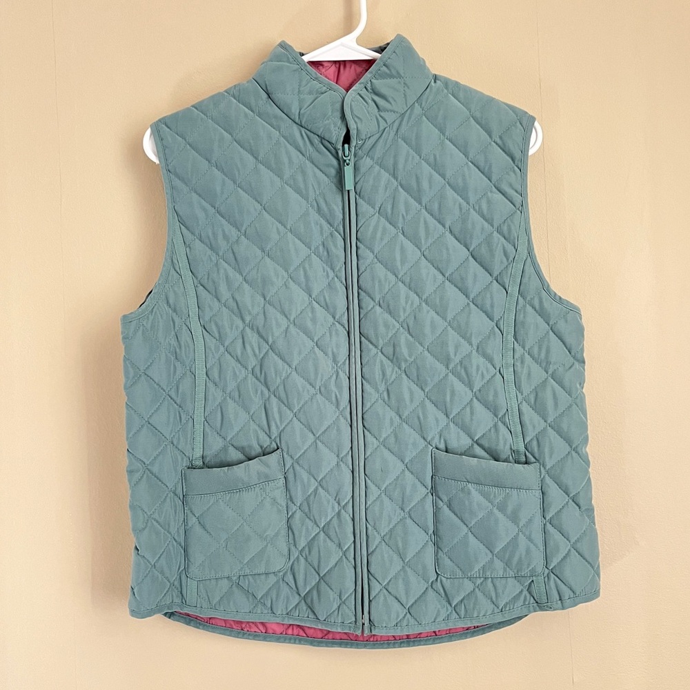 Van Heusen | Quilted Puffy Vest with Stand Up Collar | Sage Green | Size Medium